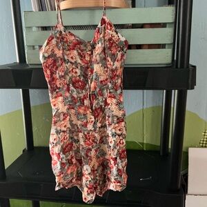 Blue Bird Floral Print Romper